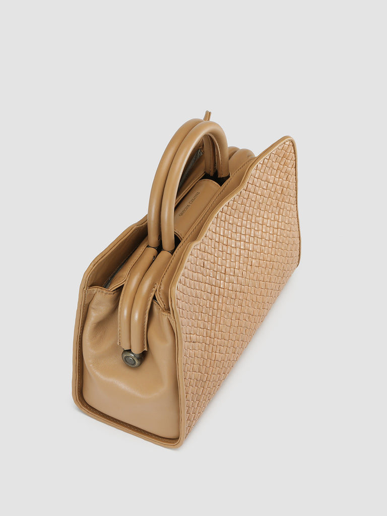 HELEN 025 - Brown Woven Leather Hand Bag