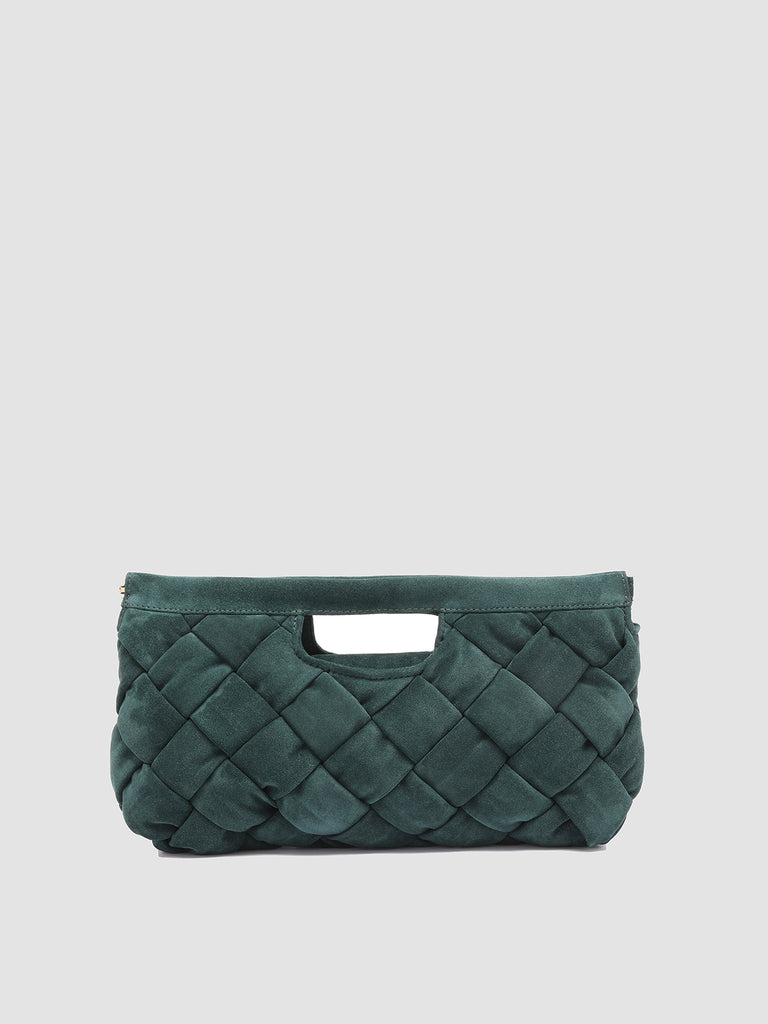 HELEN 026 Massive - Green Suede Clutch Bag