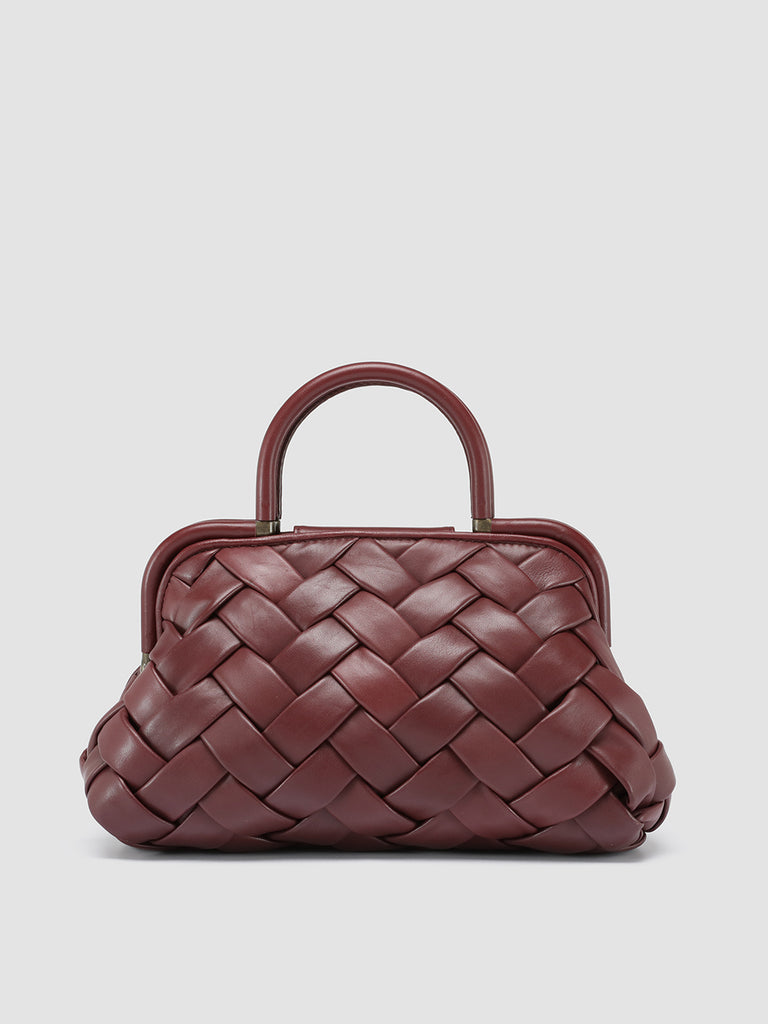 HELEN 027 - Burgundy Leather Handle Bag