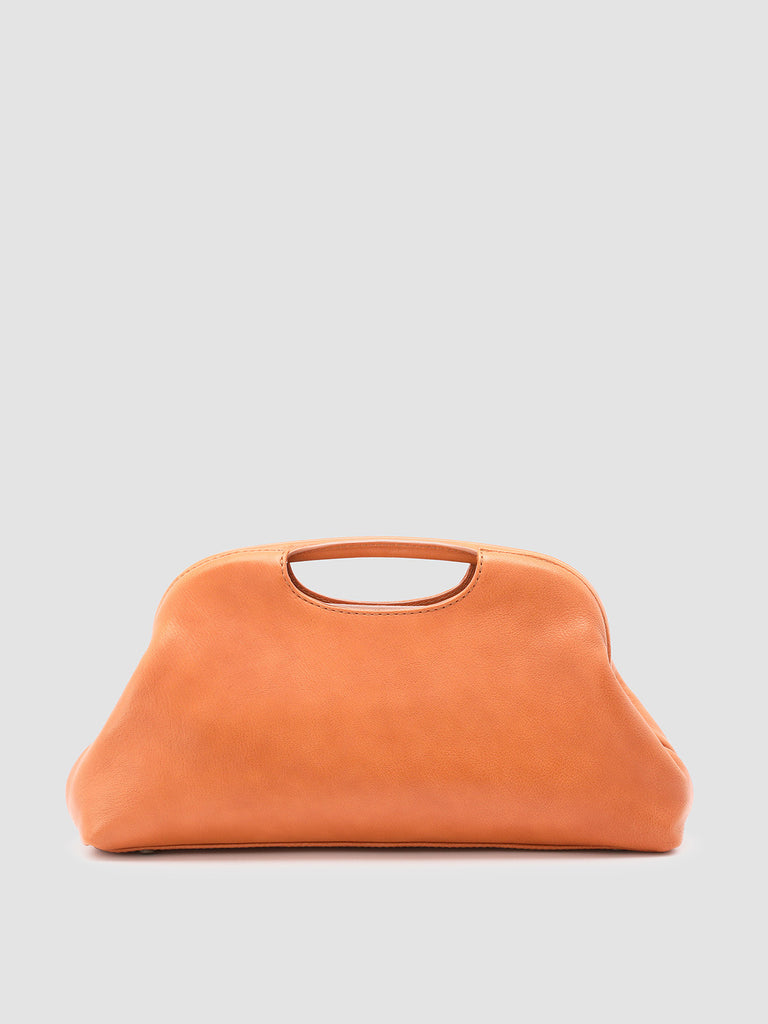 HELEN 02 - Orange Leather Clutch Bag