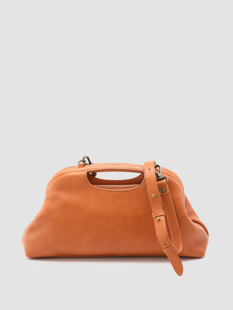 HELEN 02 - Orange Leather Clutch Bag