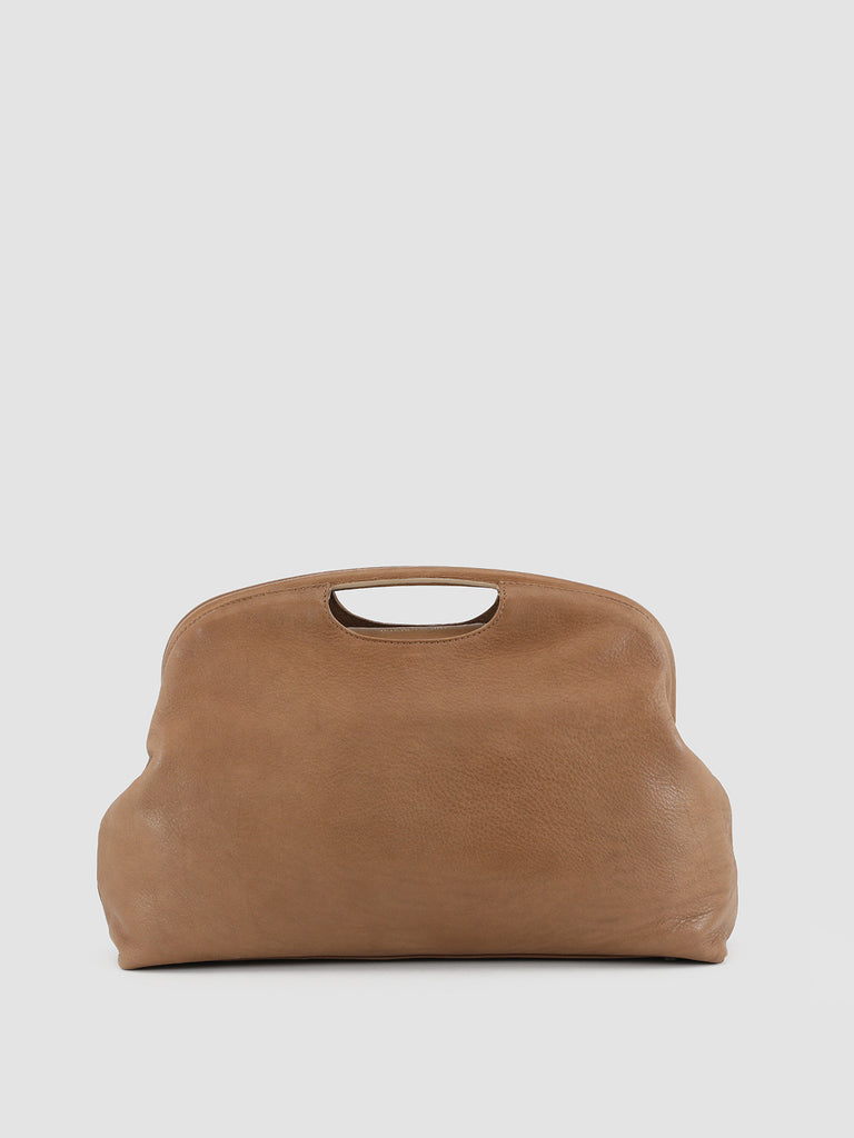 HELEN 05 - Brown Leather Clutch Bag