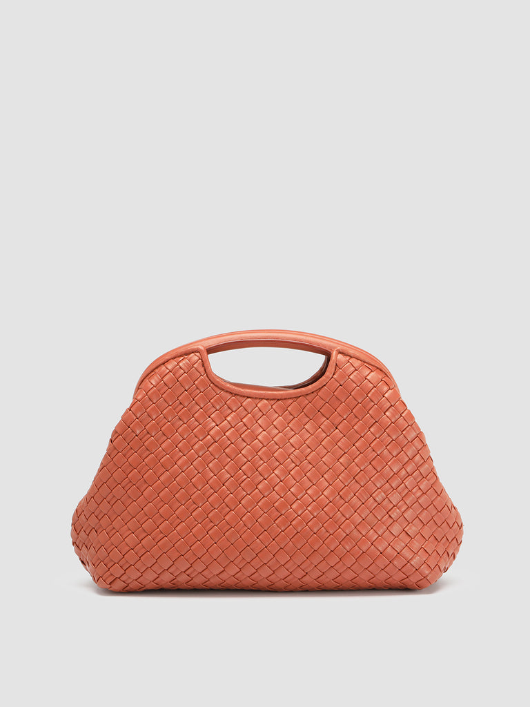 HELEN 12 - Orange Leather Clutch Bag