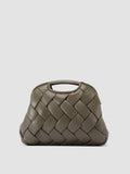 HELEN 12 Plug - Green Woven Leather Clutch Bag