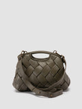 HELEN 12 Plug - Green Woven Leather Clutch Bag