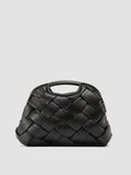 HELEN 12 Plug - Black Woven Leather Clutch Bag