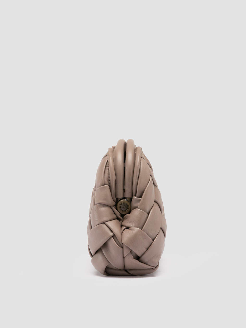 HELEN 12 Plug - Taupe Woven Leather Clutch Bag