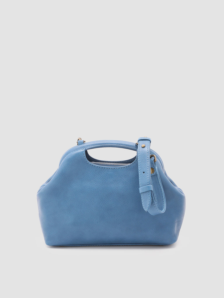 HELEN 15 - Blue Leather Clutch Bag