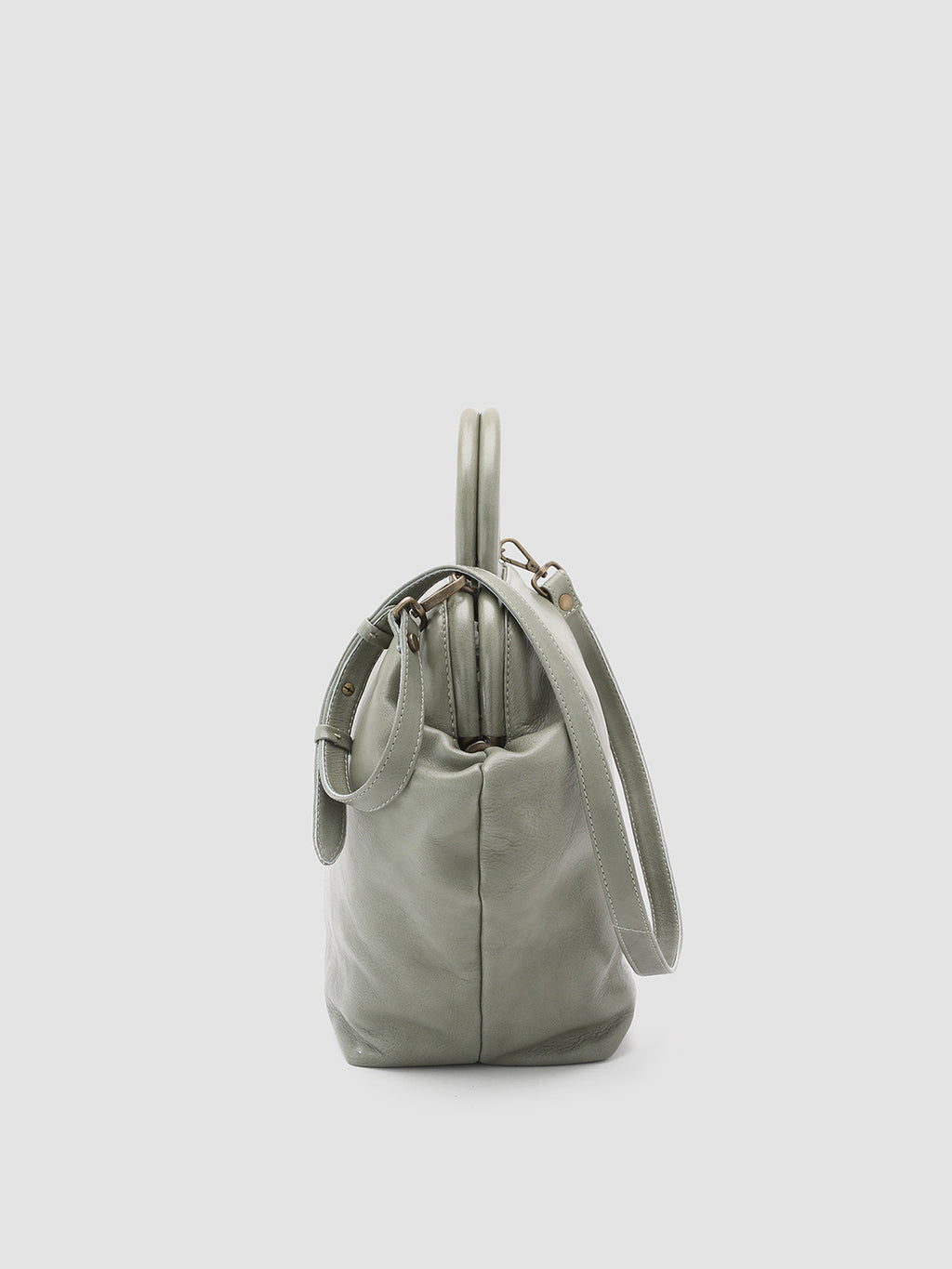 HELEN 18 - Grey Leather Shoulder Bag