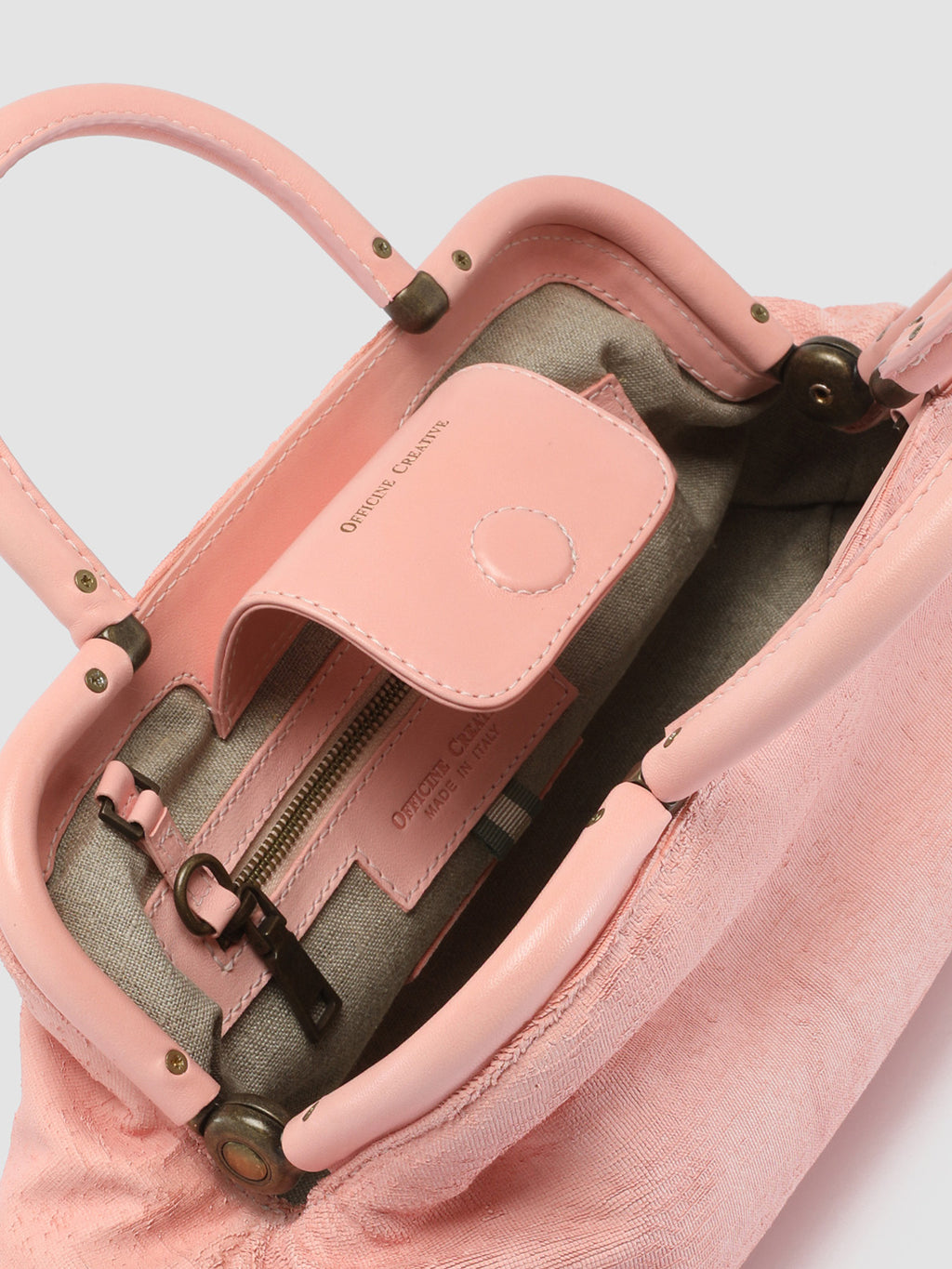 HELEN 19 - Rose Leather Handle Bag