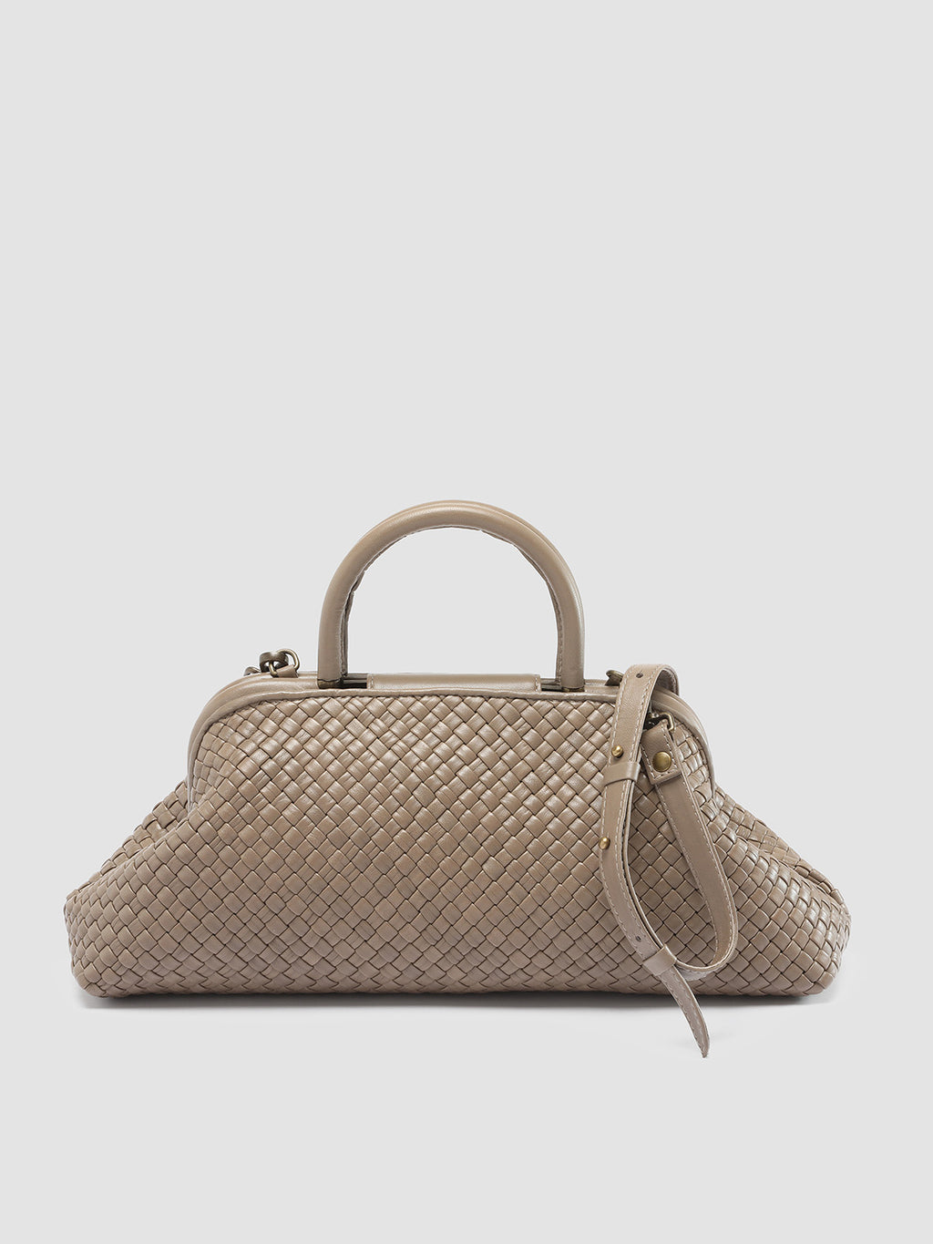 HELEN 21 - Taupe Leather Handle Bag