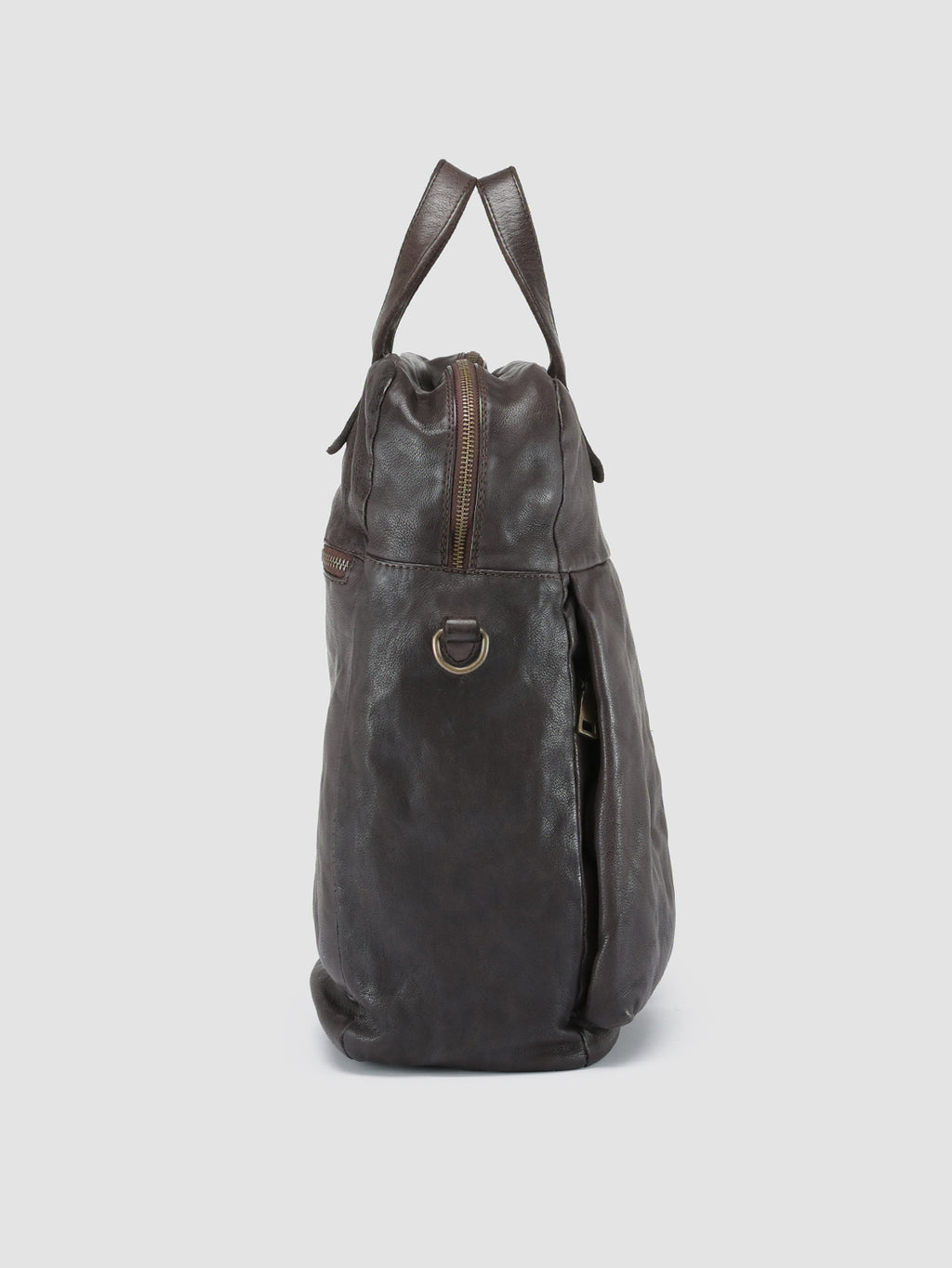 HELMET 041 - Brown Leather Handle Bag