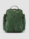 HELMET 042 - Green Leather Backpack