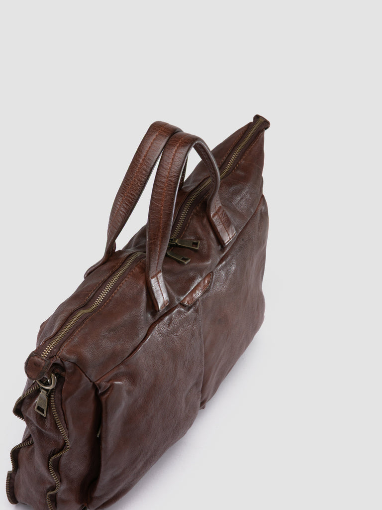 HELMET 046 - Brown Leather Briefcase