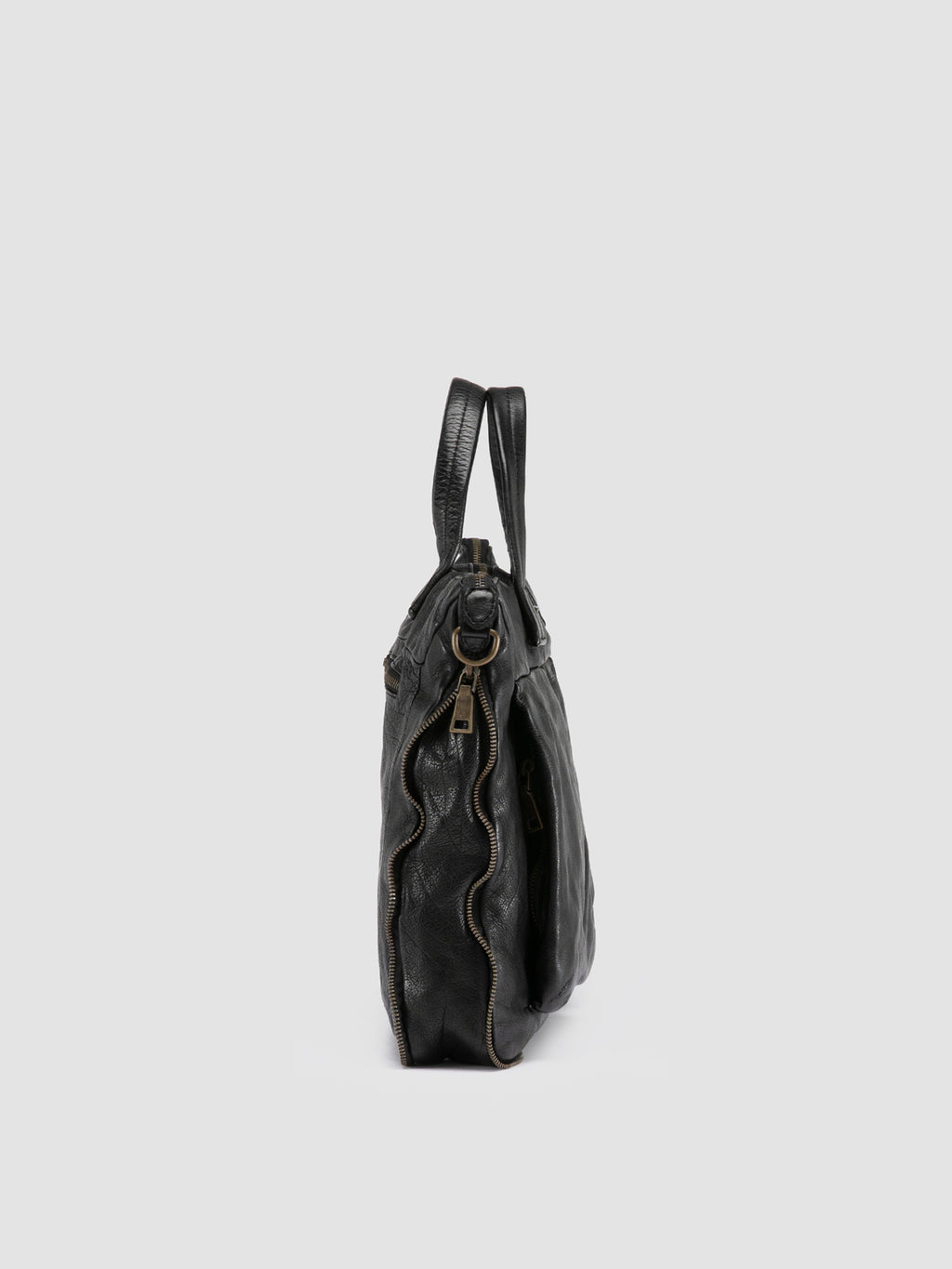 HELMET 046 - Black Leather Briefcase Officine Creative - 3