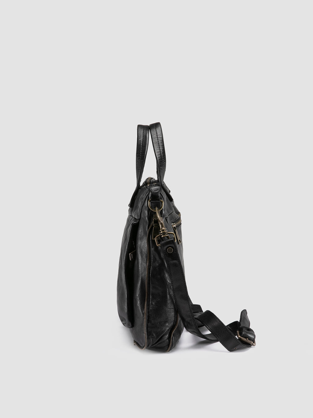 HELMET 046 - Black Leather Briefcase Officine Creative - 5