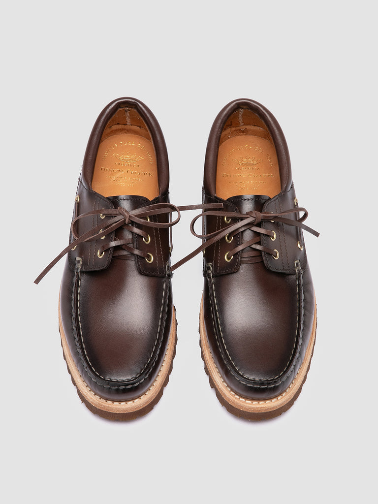 HERITAGE FLEXI 001 - Brown Leather Boat Shoes