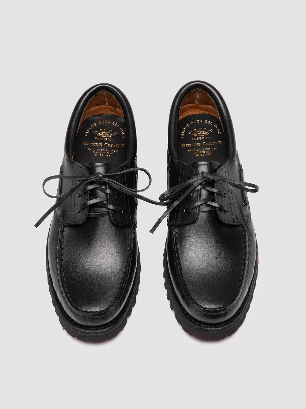 HERITAGE FLEXI 001 - Black Leather Boat Shoes