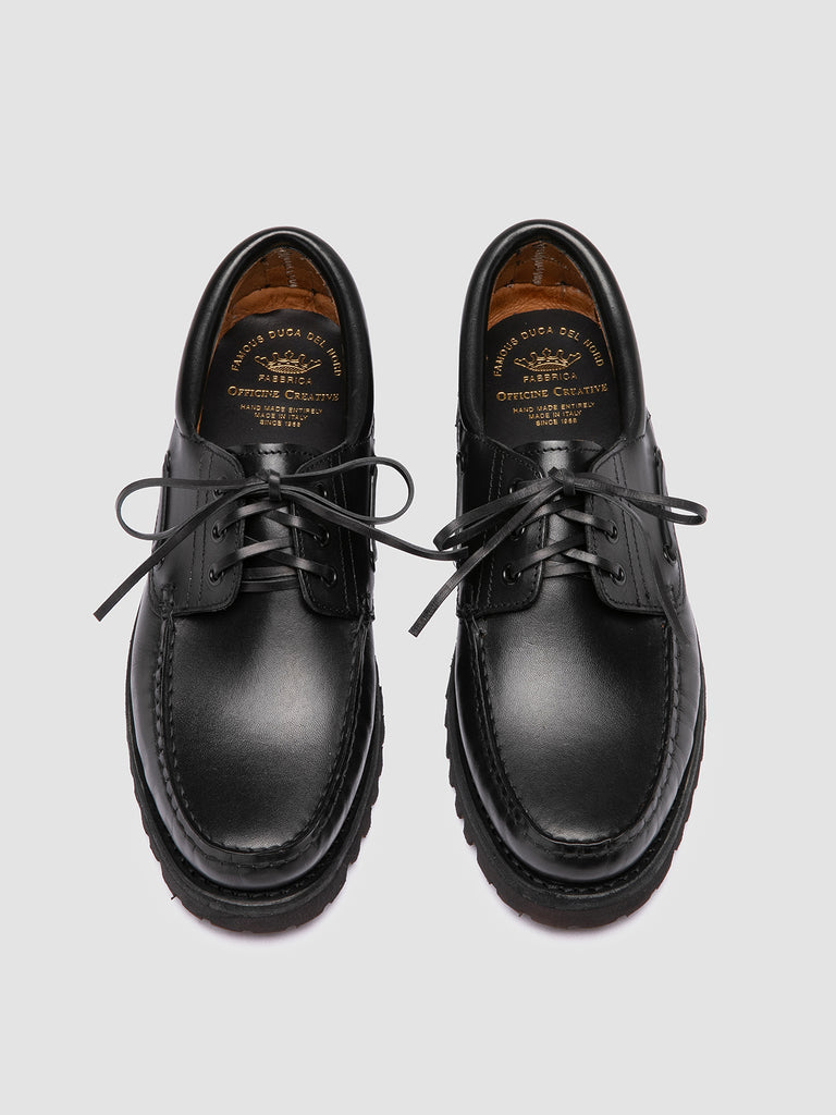 HERITAGE FLEXI 001 - Black Leather Boat Shoes