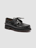 HERITAGE FLEXI 001 - Black Leather Boat Shoes