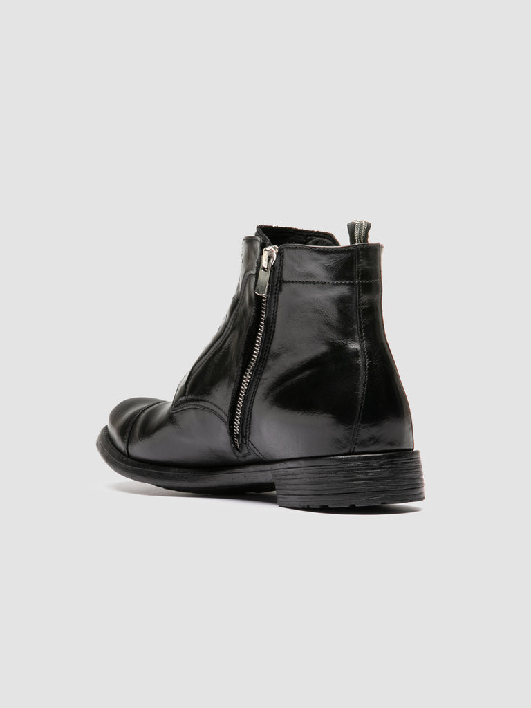 HIVE 005 - Black Leather Zipped Boots