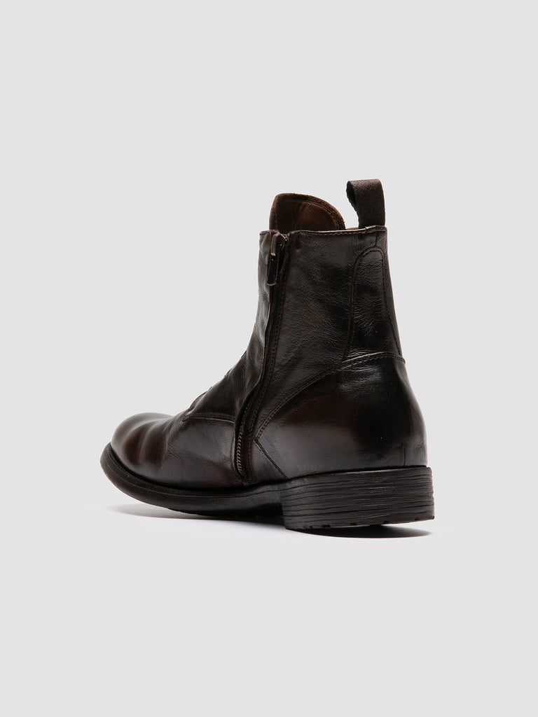 HIVE 051 - Brown Leather Zipped Boots