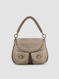 HOLES WOVEN 05 - Taupe Leather Handle Bag