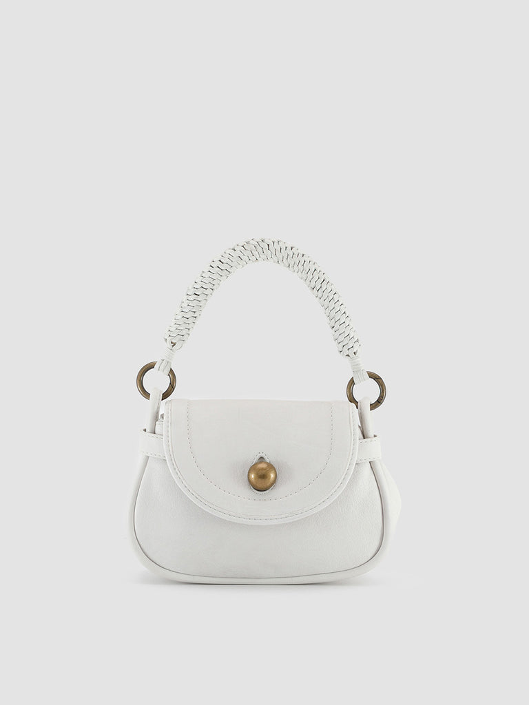 HOLES WOVEN 06 - White Leather Handle Bag