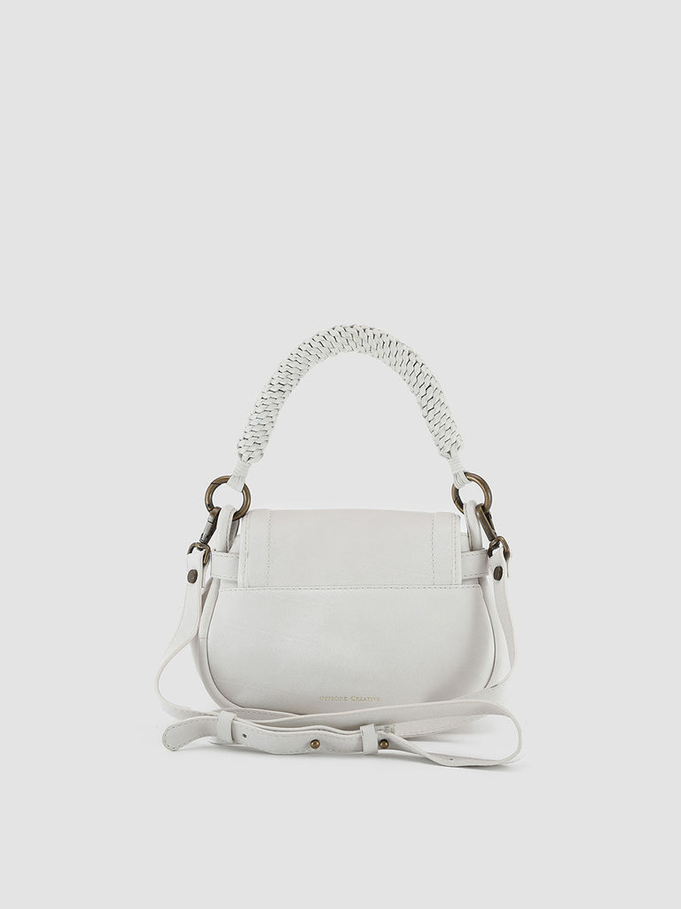 HOLES WOVEN 06 - White Leather Handle Bag