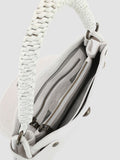 HOLES WOVEN 07 - White Leather Handle Bag