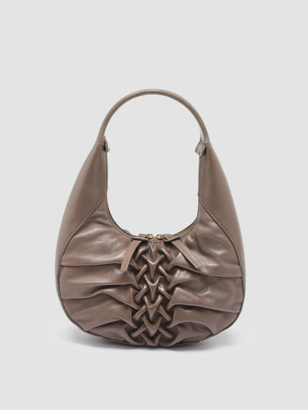 HORNBACK 006 - Taupe Leather Handle Bag