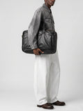 HELMET 056 - Borsa Weekender in Pelle Nera - thumb image 2,side view