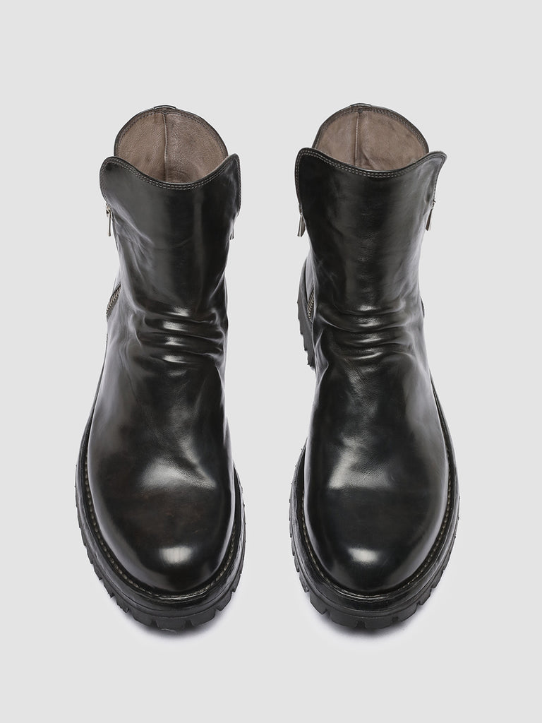 IKONIC 004 - Grey Leather Zip Boots