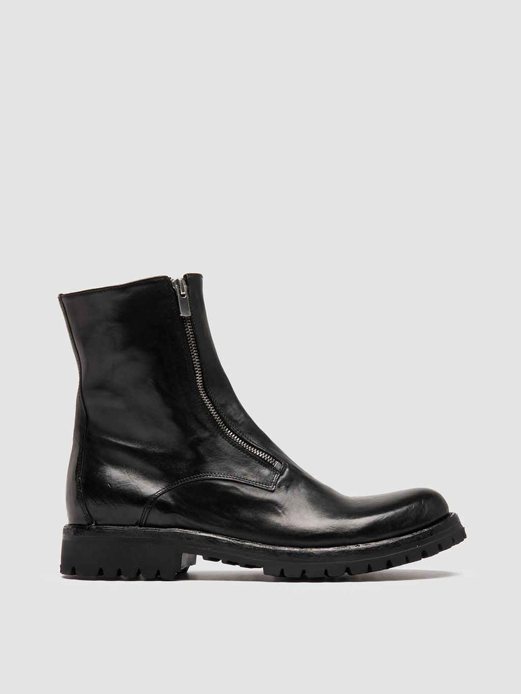 IKONIC 012 - Black Leather Zipped Boots Men Officine Creative - 1