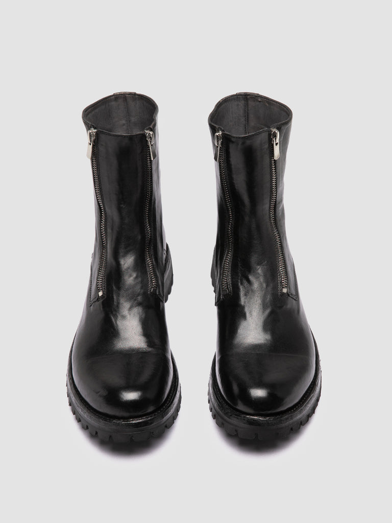 IKONIC 012 - Black Leather Zipped Boots