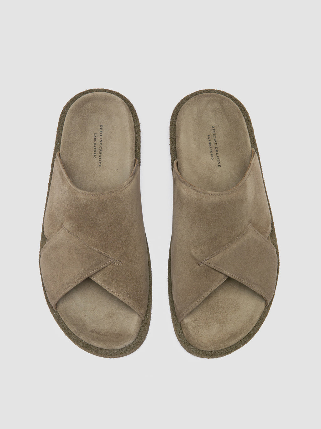 INNER 002 - Taupe Suede Slide Sandals