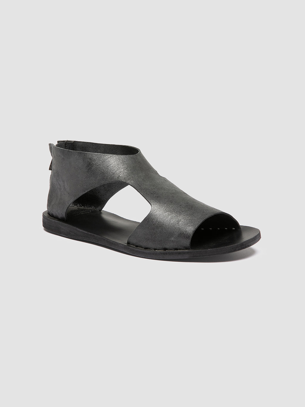 ITACA 047 - Black Leather Sandals - image 3,side view