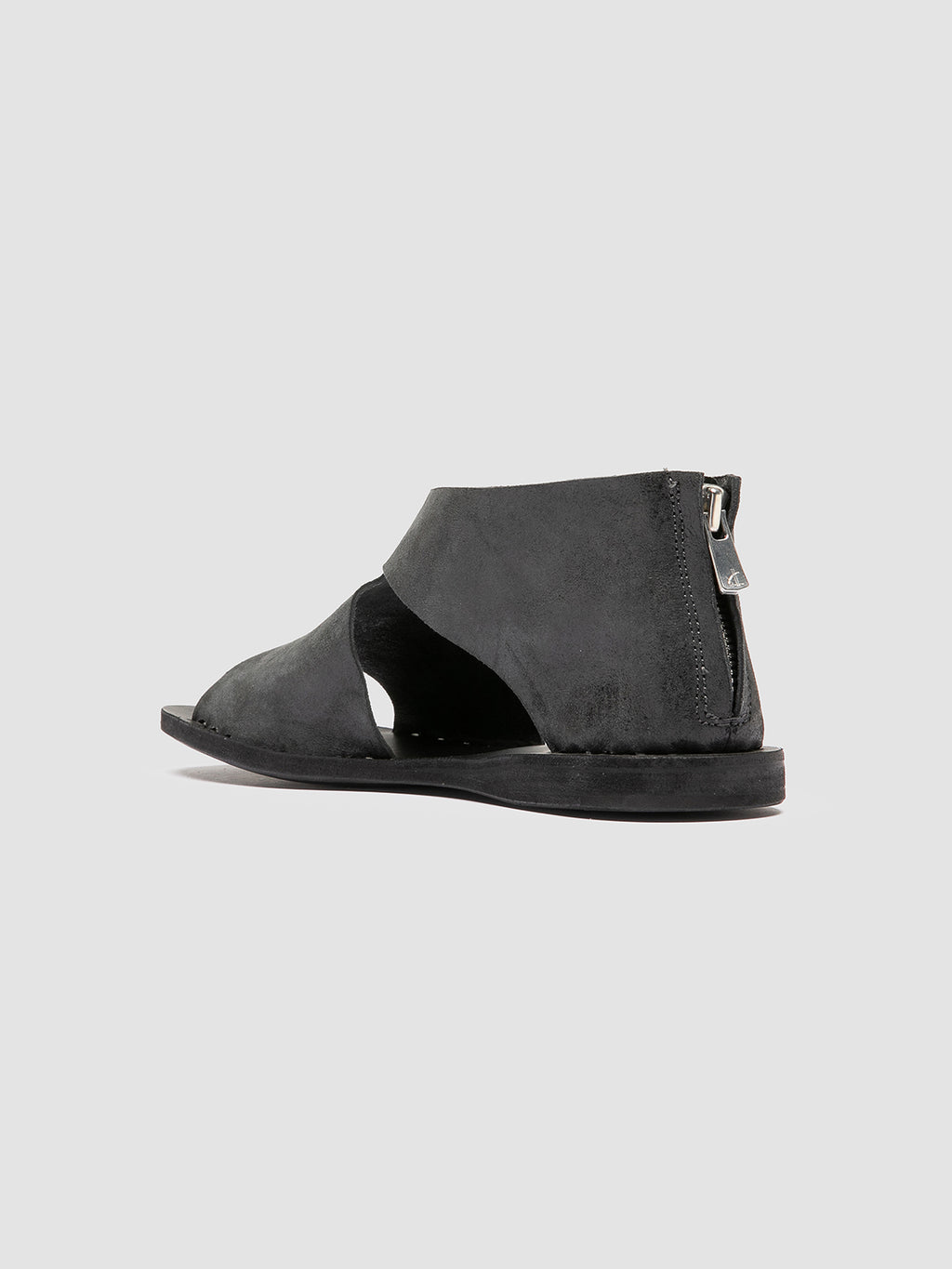 ITACA 047 - Black Leather Sandals - image 4,side view