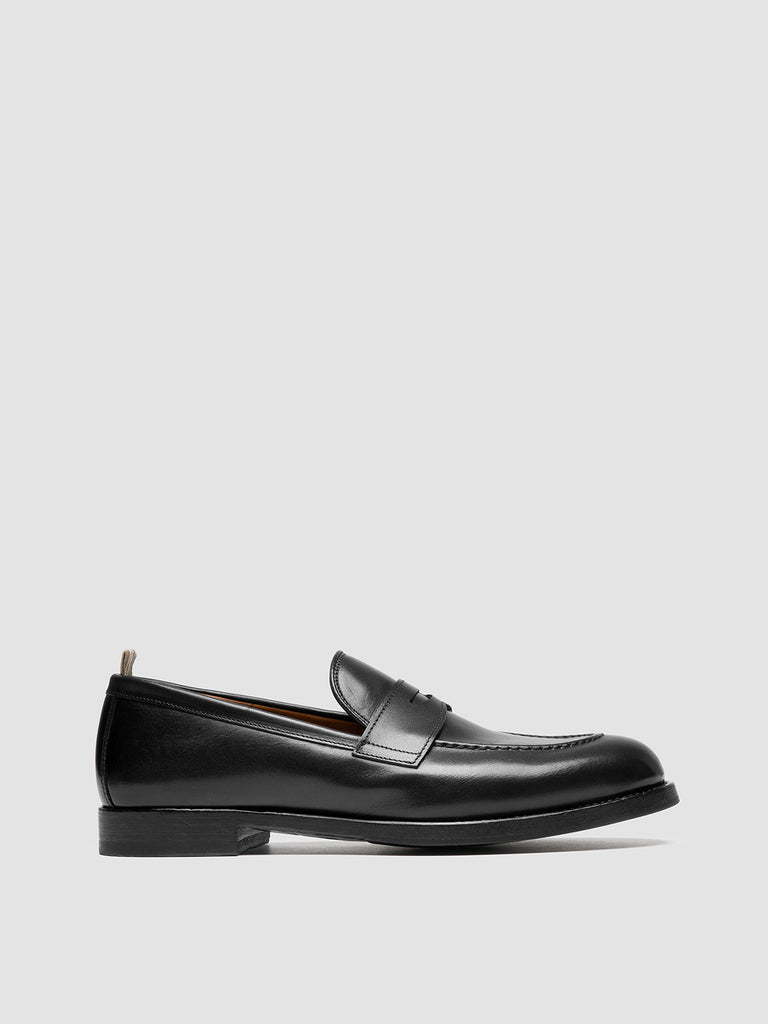 IVIES 001 - Black Leather Penny Loafers