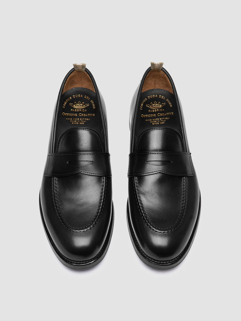 IVIES 001 - Black Leather Penny Loafers