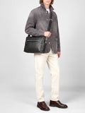 JULES 009 - Valigetta in Pelle Nera - thumb image 2,side view