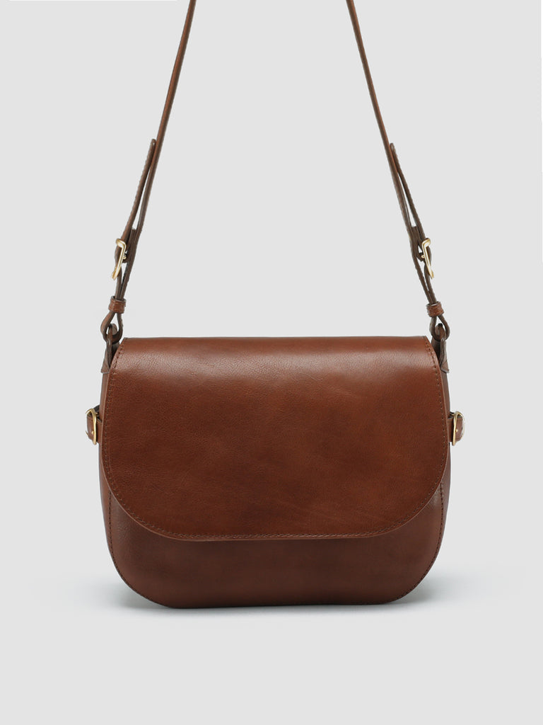 JULIE 005 - Brown Leather Crossbody Bag