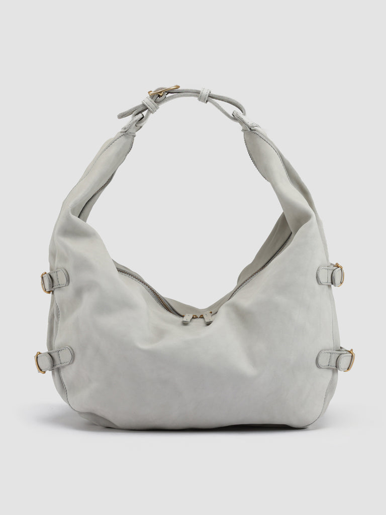 JULIE 008 - Grey Leather Shoulder Bag