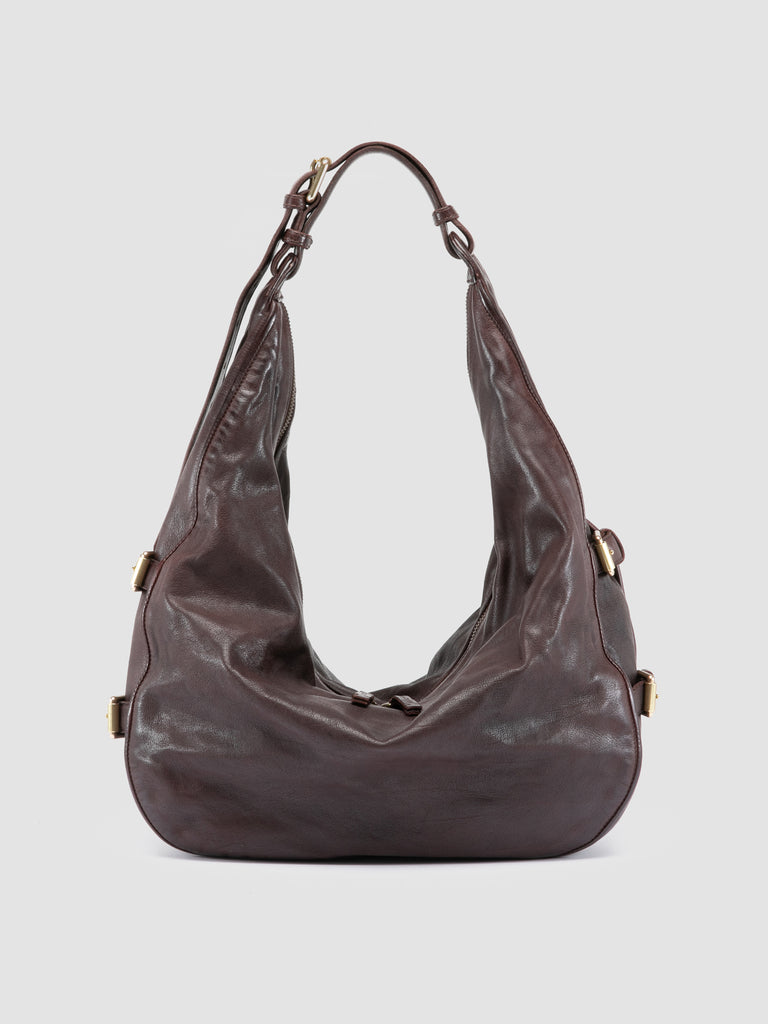JULIE 015 - Burgundy Leather Shoulder Bag