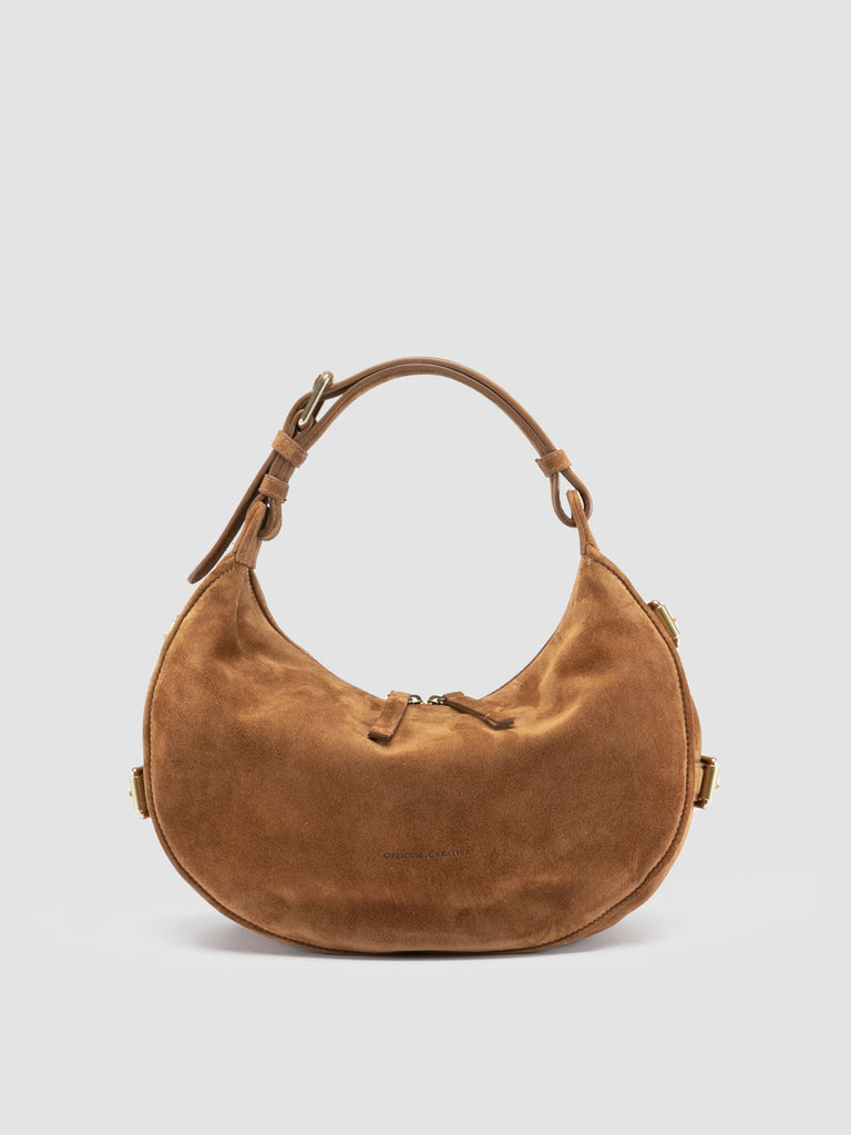 JULIE 016 - Brown Suede Shoulder Bag
