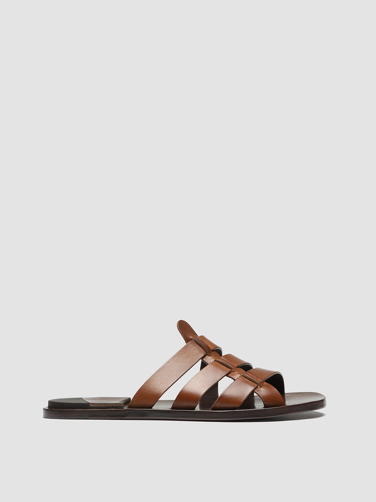 KONTRAIRE 011 - Brown Leather Slide Sandals