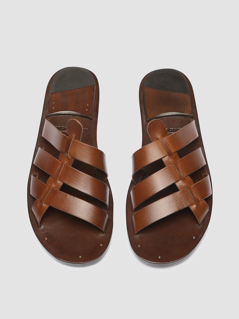 KONTRAIRE 011 - Brown Leather Slide Sandals