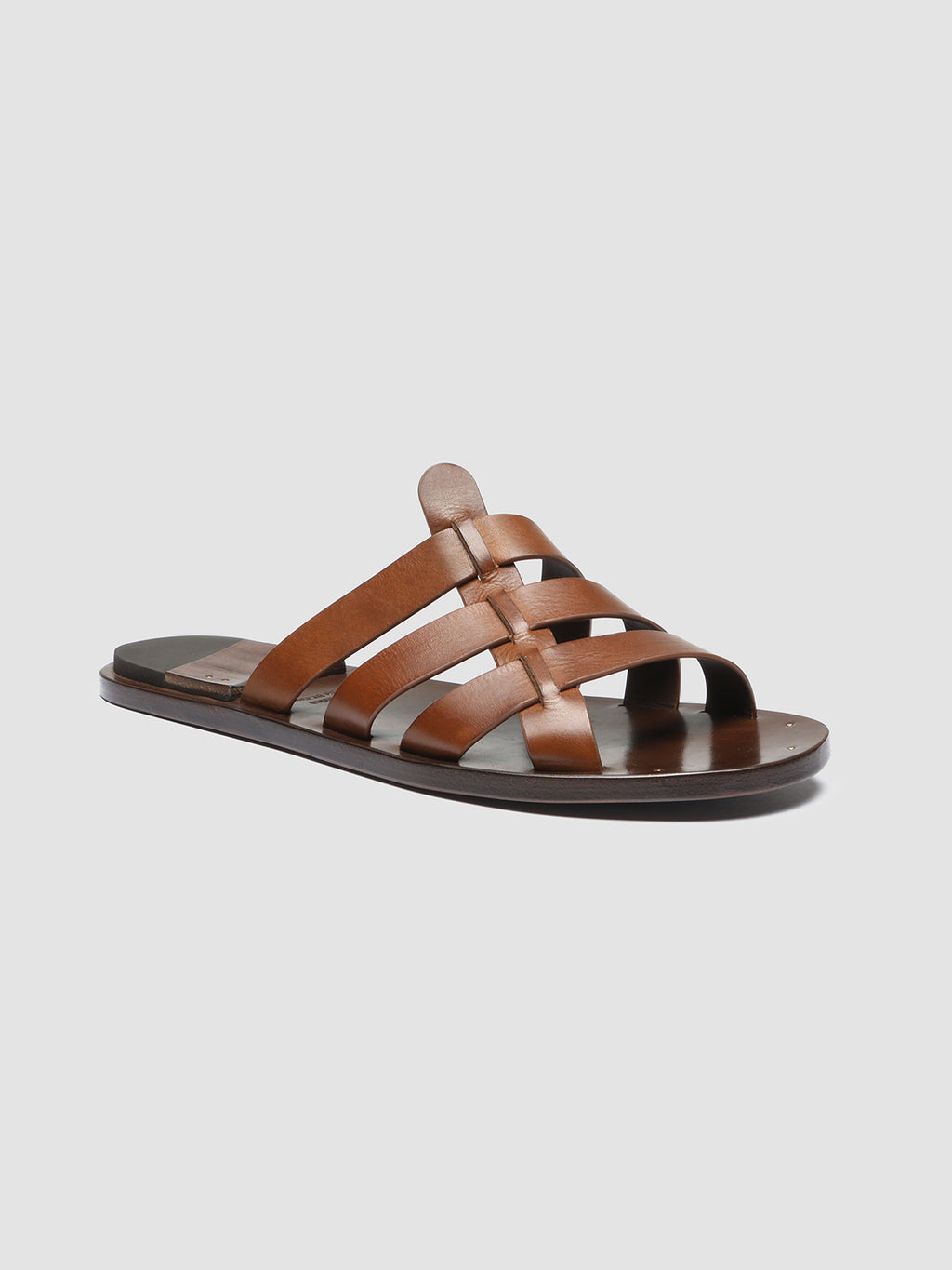 KONTRAIRE 011 - Brown Leather Slide Sandals
