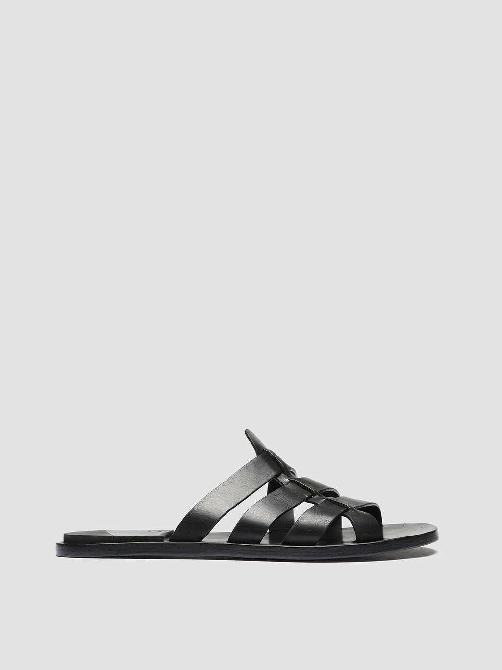 KONTRAIRE 011 - Black Leather Slide Sandals
