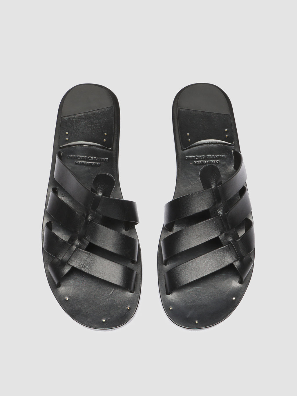 KONTRAIRE 011 - Black Leather Slide Sandals